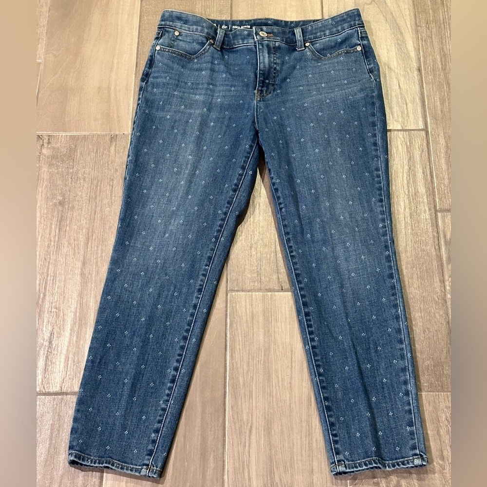 Talbots Flawless Slim Ankle Pattern Denim Jeans Size 8P